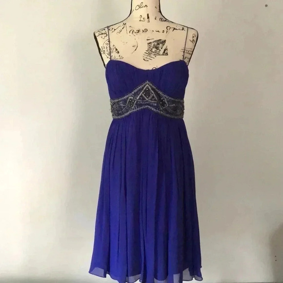 Aidan Mattox blue cocktail dress - Picture 1 of 8